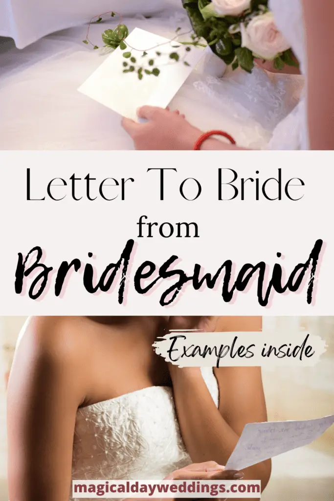 Letter to the Bride from Bridesmaid