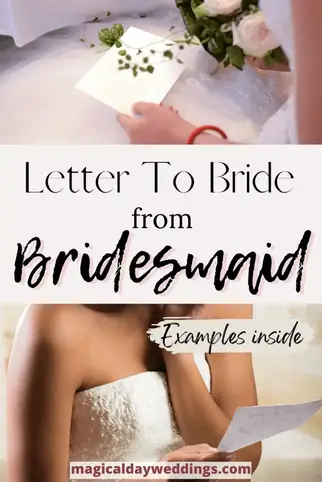 Scrapbook from bridesmaids to bride: letter to bride from bridesmaid