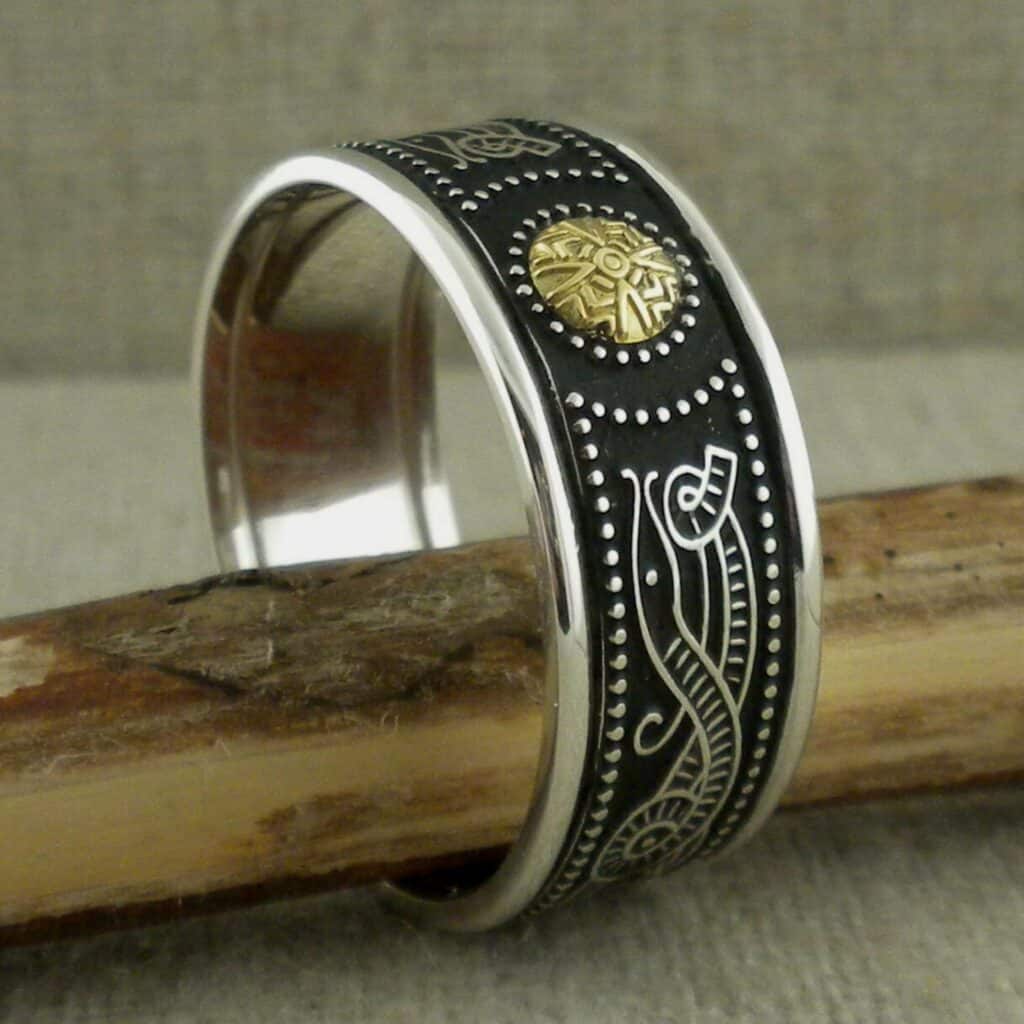 Celtic Warrior Shield Wedding Band