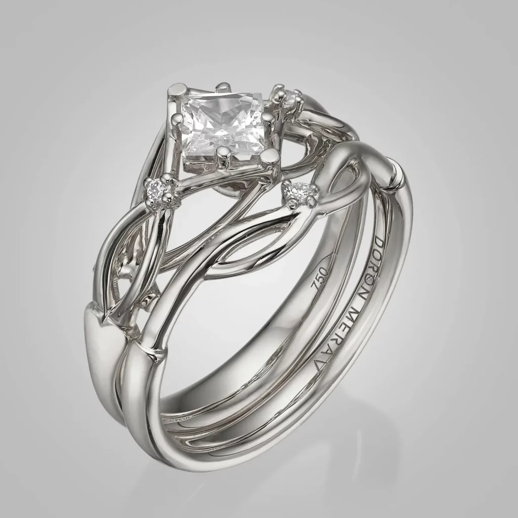 Platinum Diamond Celtic Wedding Set