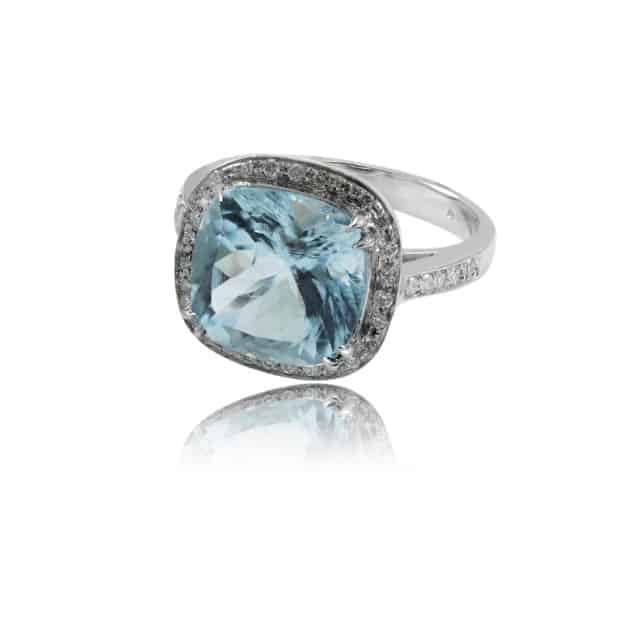 Topaz and White Diamond Ring