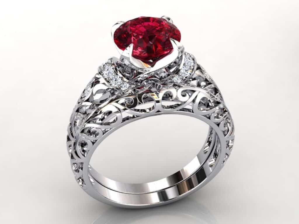 Womens Ruby Engagement Ring