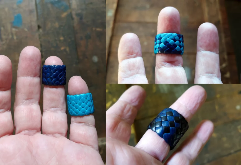 braided leather ring