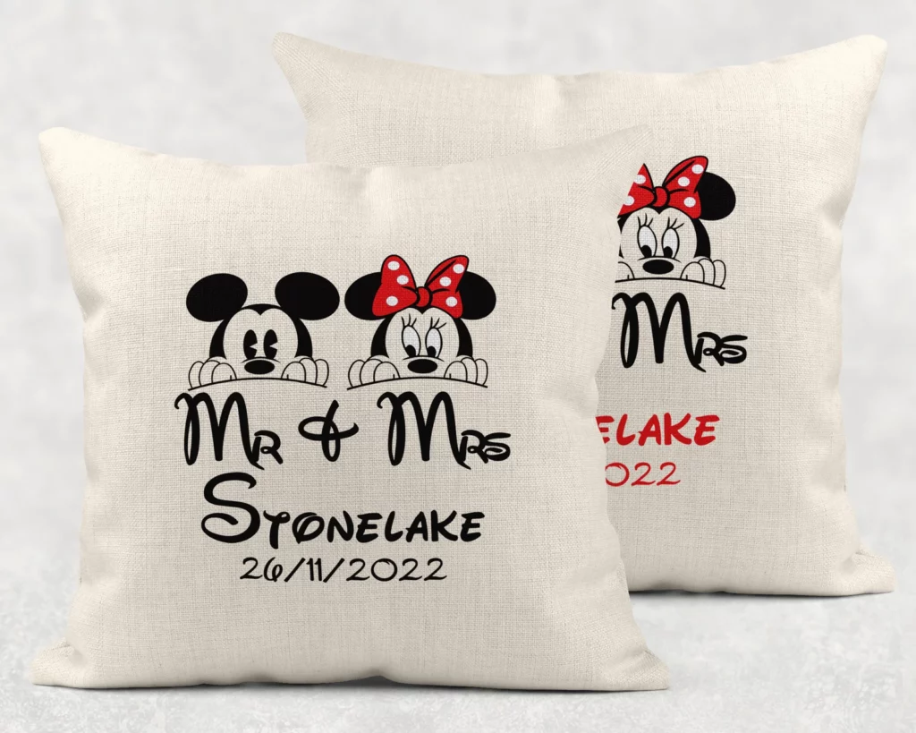 mr mrs disney cushion cover