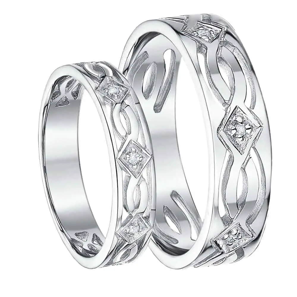 white gold celtic diamond ring