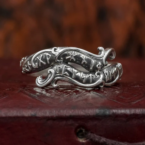 Silver Rune Wedding Band