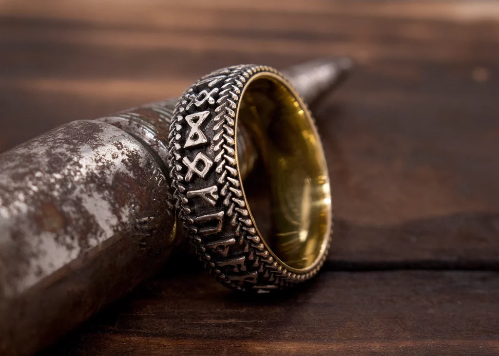 Two Tone Silver Gold Viking Ring