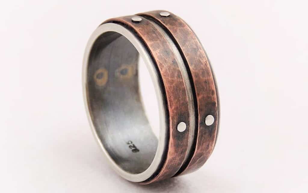 Viking Hammered Copper Wedding Band