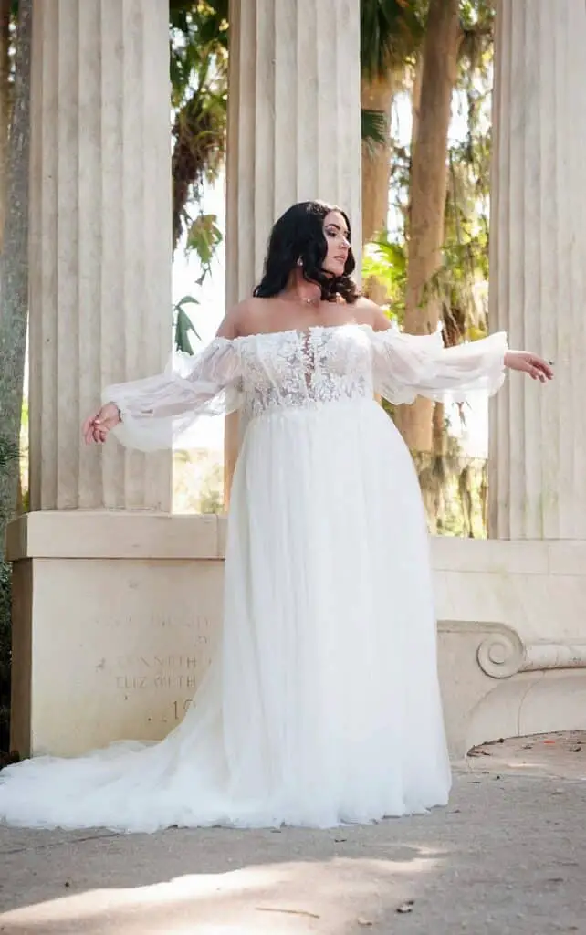 boho plus size wedding dress