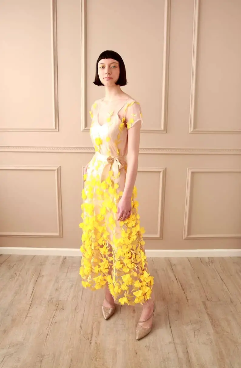 13 Stunning Sunflower Wedding Dress Ideas - Magical Day Weddings