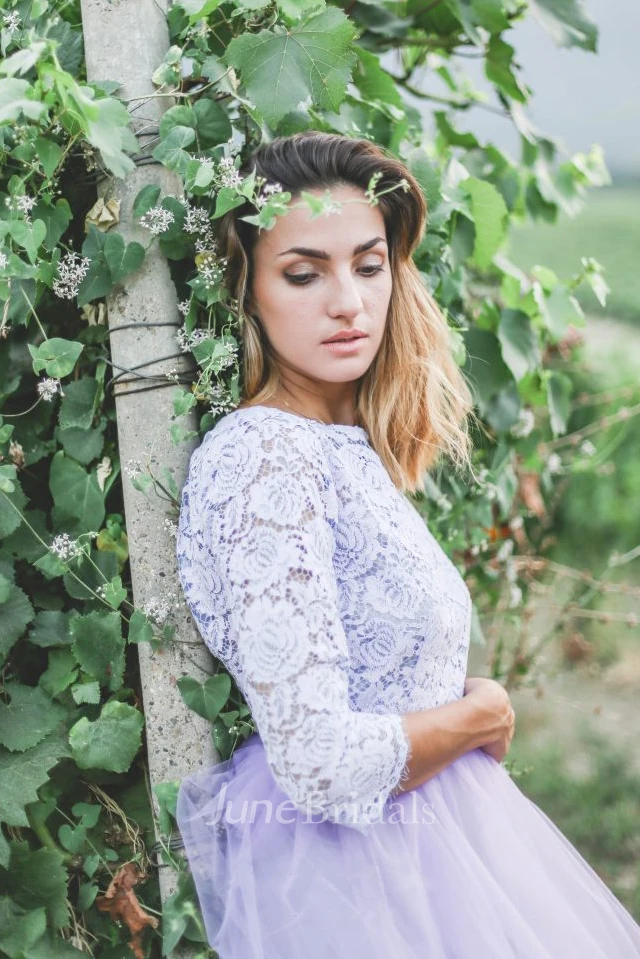 Lace Top Bridal Gown In Lavender