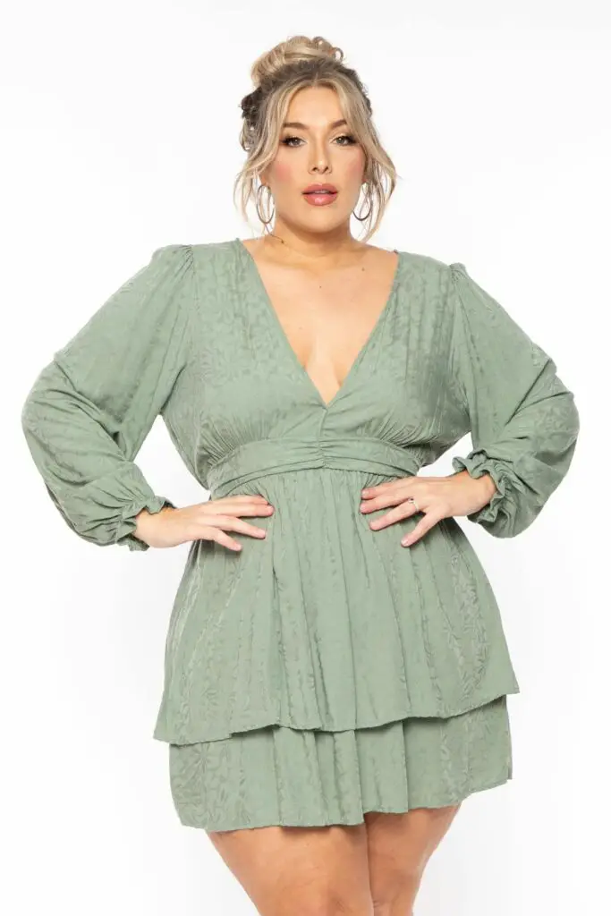 Plus Size Nola Tiered Dress Sage 4X Sage