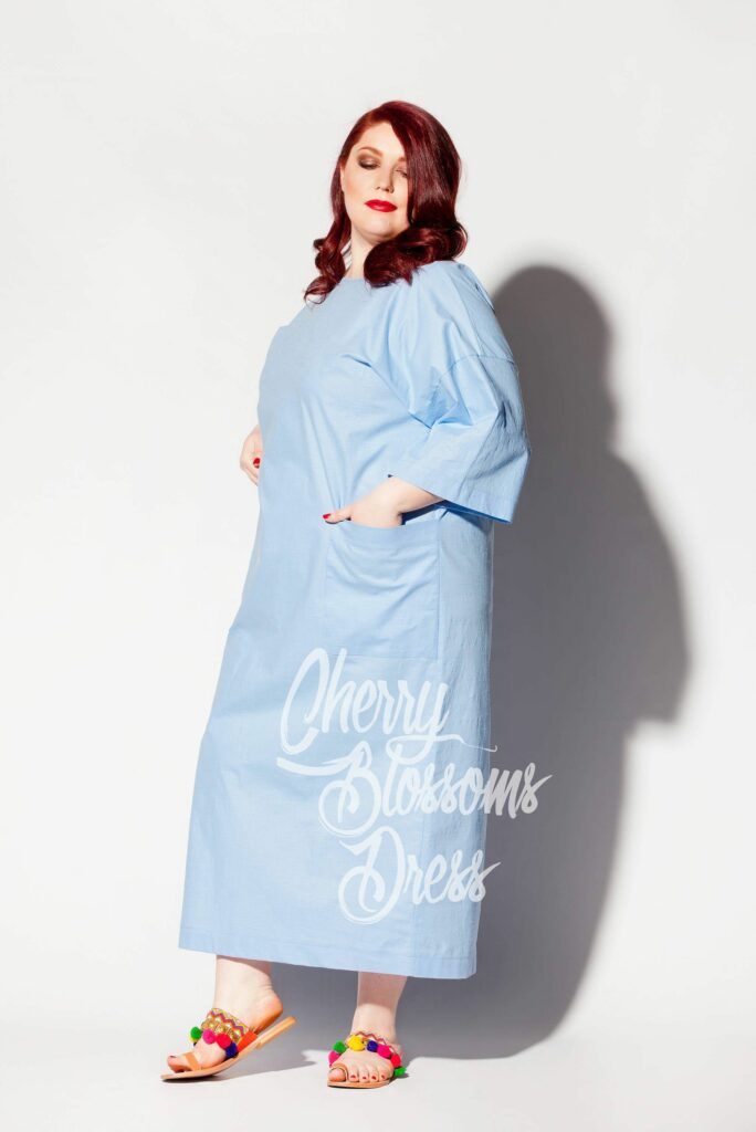 Sky Blue Linen Plus Size Linen Dress Linen Clothing Linen Robe Plus Size Dress Linen Kaftan Dress Plus Size Clothing Minimalist Dress